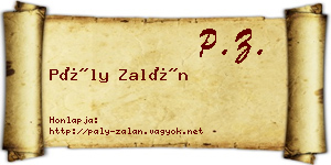Pály Zalán névjegykártya